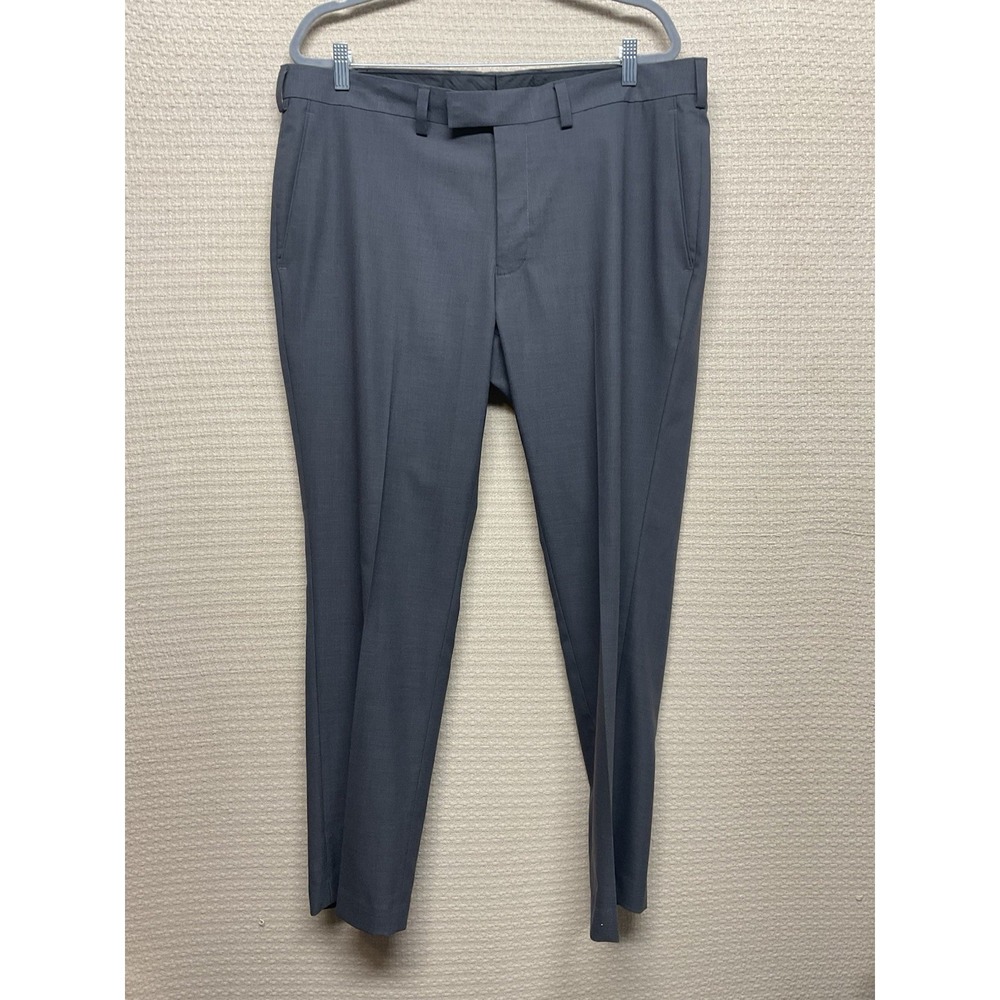 Nordstrom Rack Dress‎ Pants Mens 39W 30L Trim Fit Gray Microcheck Tuxedo Formal